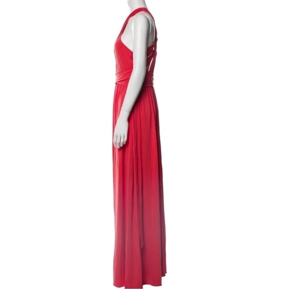 Halston Heritage Sz 2 Long Criss Cross Knot Halter Red Gown Formal Dress NWT NEW - Picture 9 of 14